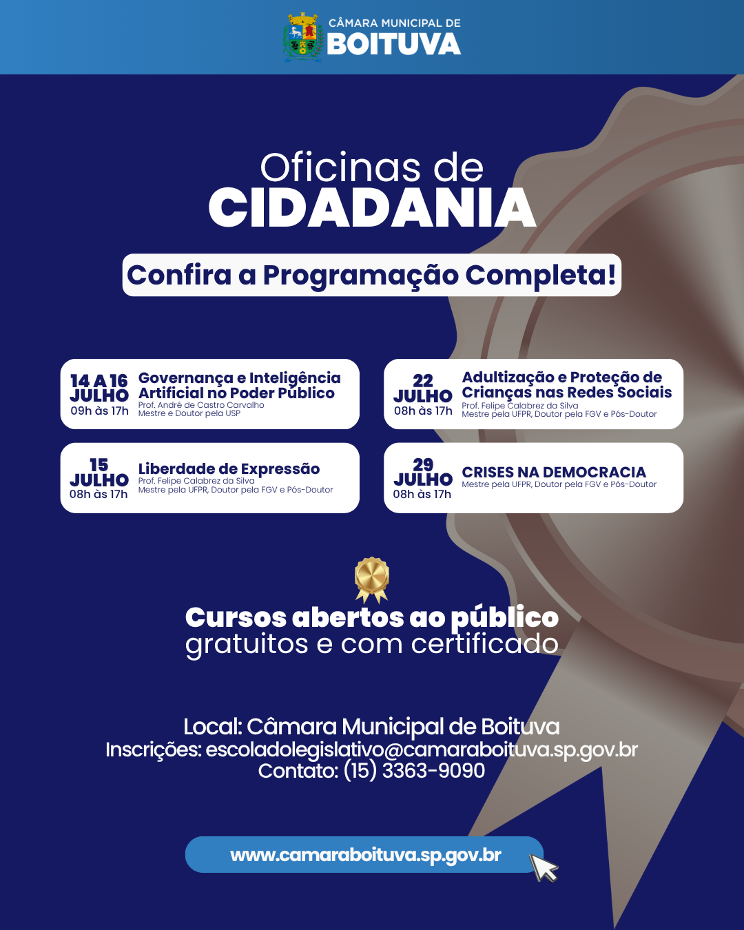 ESCOLA DO LEGISLATIVO APRESENTA AGENDA DE CURSOS GRATUITOS PARA 2026